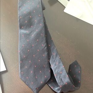 Givenchy Gray and Red Silk Tie